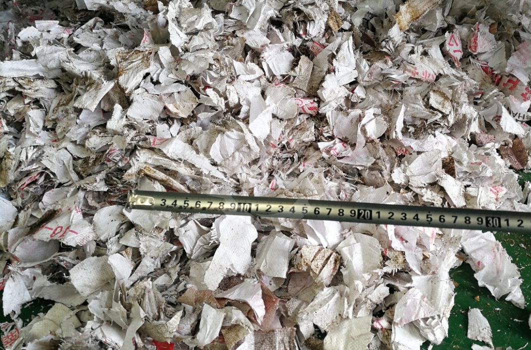 FIBC bulk bags after shredding