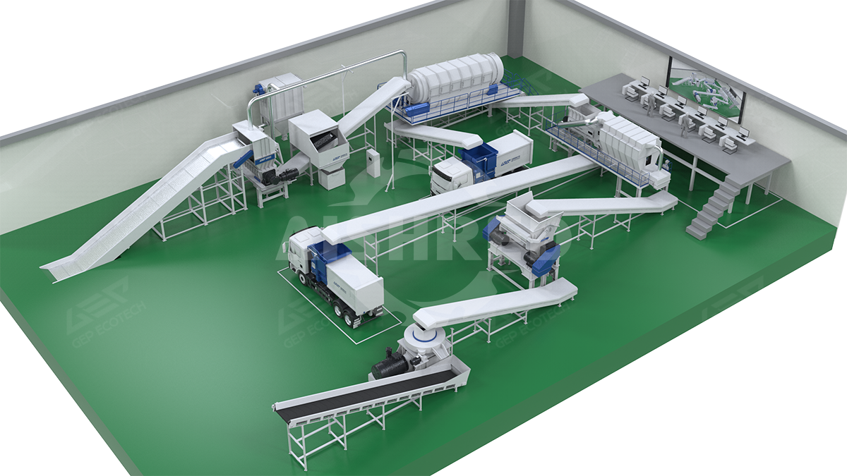 Municipal Solid Waste RDF Production Line Diagram